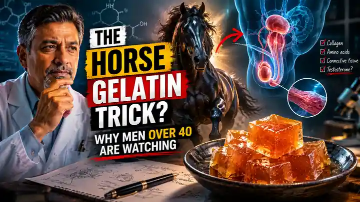 Educational presentation on a horse gelatin morning routine for men over 40